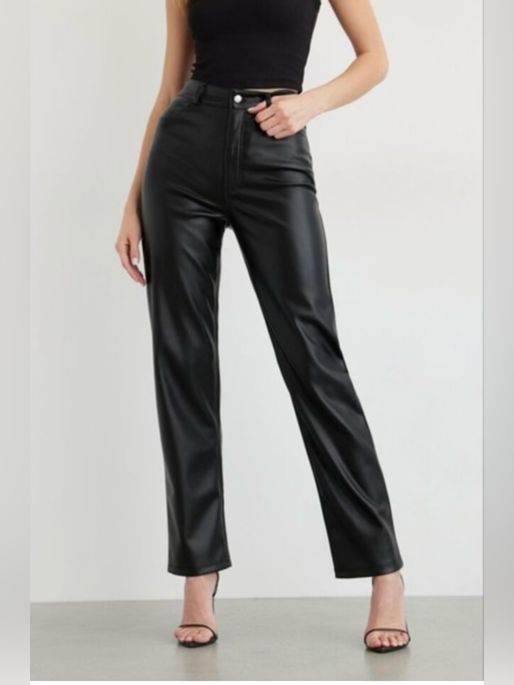 Dynamite Gisele black leather pants